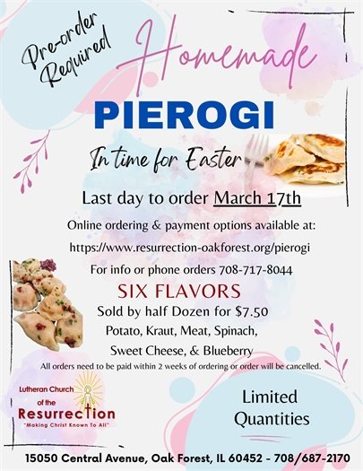 Pierogi Sale at Lutheran Church