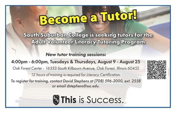 Become a tutor at South Suburban College 