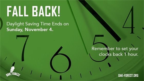 Daylight Savings Time Ends Sunday, November 4