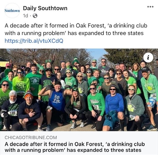 Daily Southtown article on Run to the Pub 