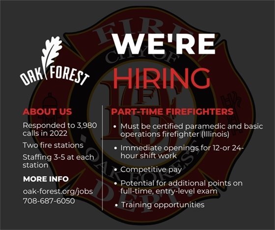 We're Hiring: Part-time firefighters 
