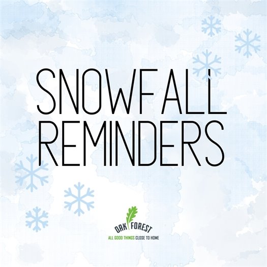 Snowfall reminders from the City of Oak Forest