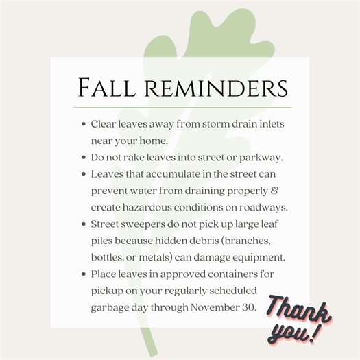 Fall reminders from Public Works