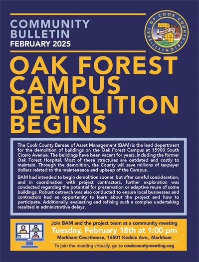 Oak Forest Campus Demo Begins