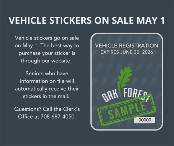 Vehicle Stickers Go On Sale May 1
