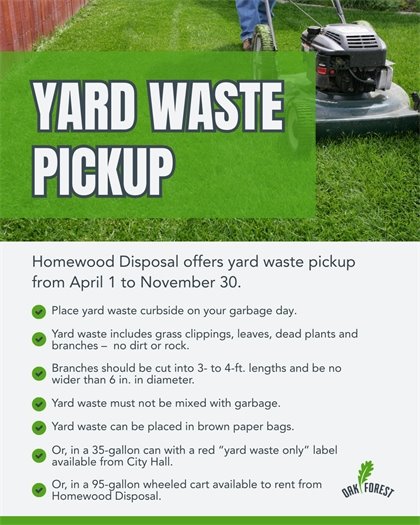 Yard Waste Pickup Resumes April 1