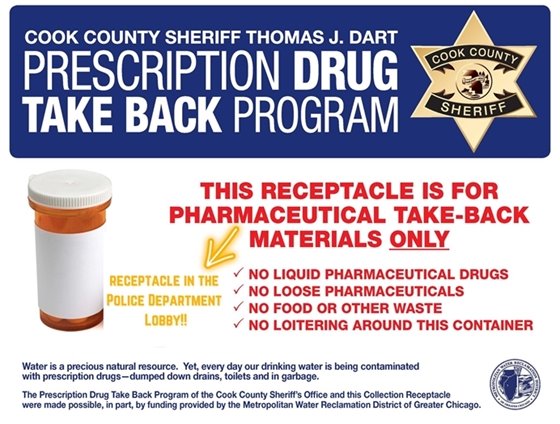 Prescription Take Bake Program in Police Department Lobby