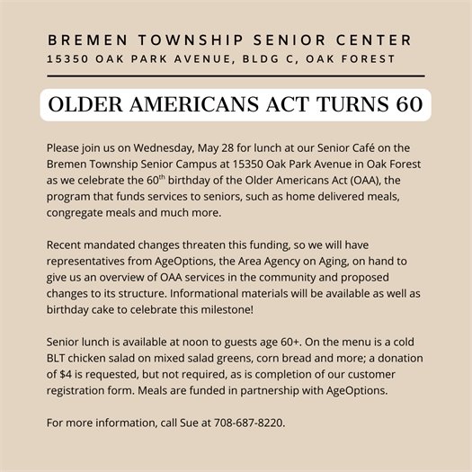 Bremen Township Senior News