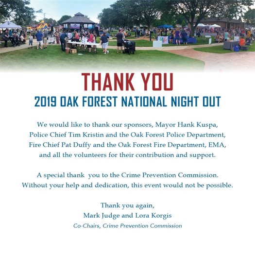 National Night Out Thank You