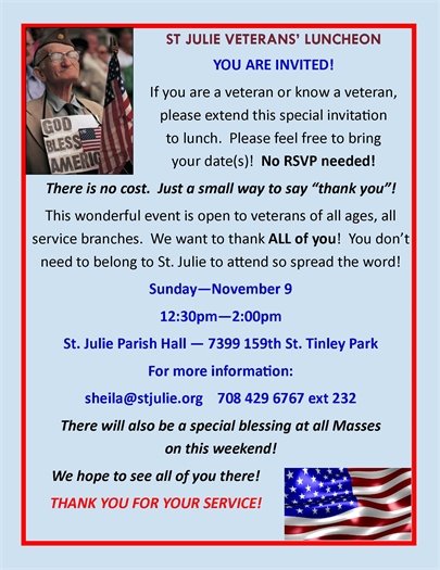 St. Julie Veterans' Lunch