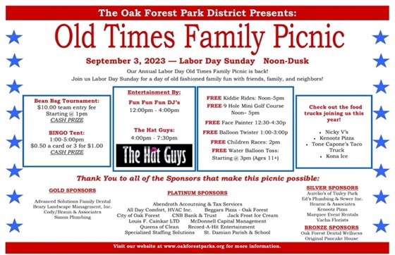 Old Times Picnic is September 3