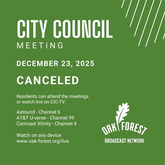City Council on December 23 is canceled