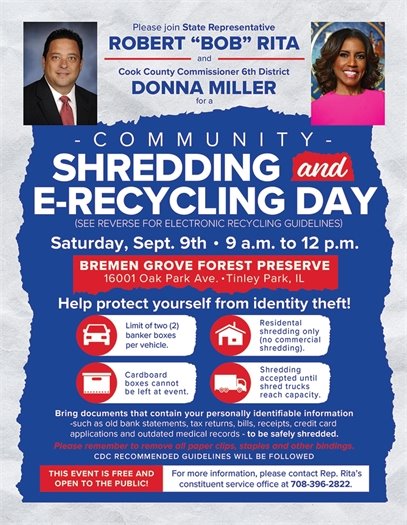 Shred and e-waste event on Sept 9