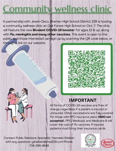 Community Wellness Clinic at OFHS on October 7