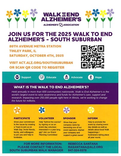 Alzheimer's Association Walk on October 4