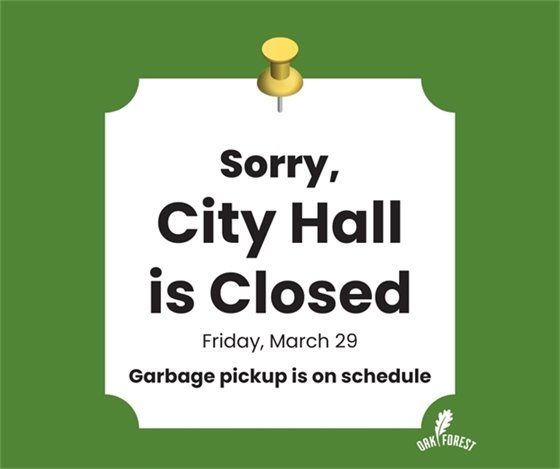 City Hall is Closed on March 29