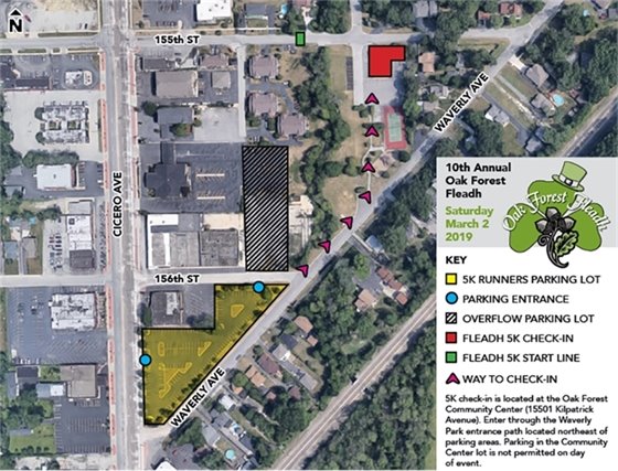 Parking Map for Fleadh 5K