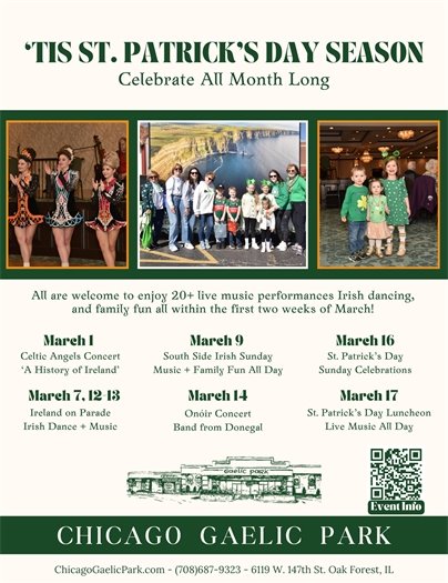 Upcoming events at Chicago Gaelic Park