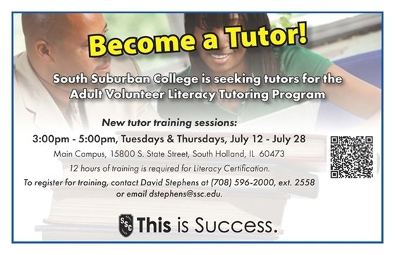 Become a tutor at South Suburban College 