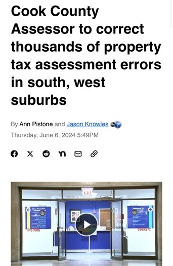 Cook County Assessor to make corrections