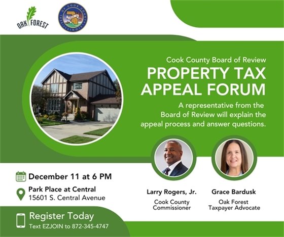 Property Tax Appeal Forum on December 11