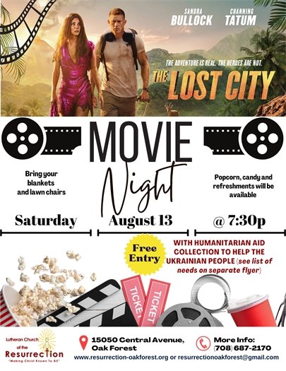 Movie Night at Lutheran Church of the Resurrection on 8/13