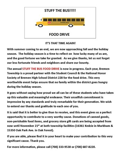 Bremen Township: Stuff the Bus