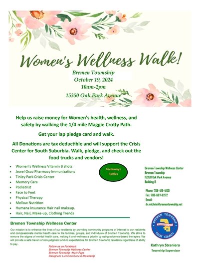 Women's Wellness Walk on October 19