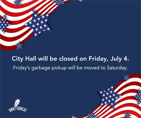 City Hall is closed on July 4