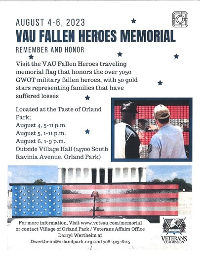 VAU Fallen Heroes Memorial Flag in Orland Park