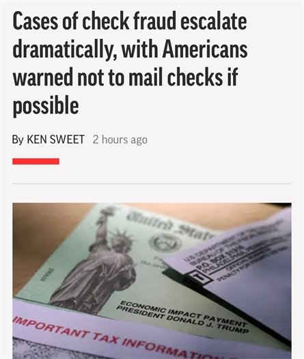 Check fraud is skyrocketing