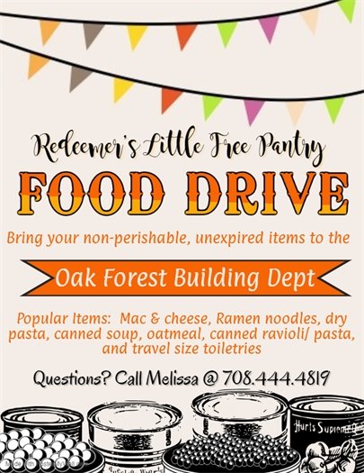 Redeemer Little Pantry Food Drive in the Building Department 