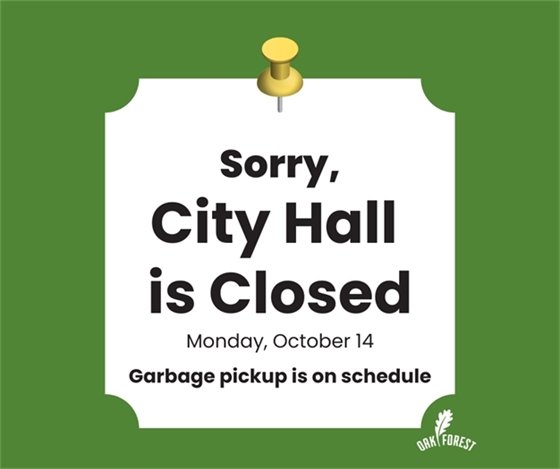City Hall is Closed on Monday 