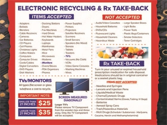 Shred and e-waste event at the high school on 8/27