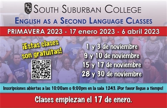 ESL class at SSC spanish brochure