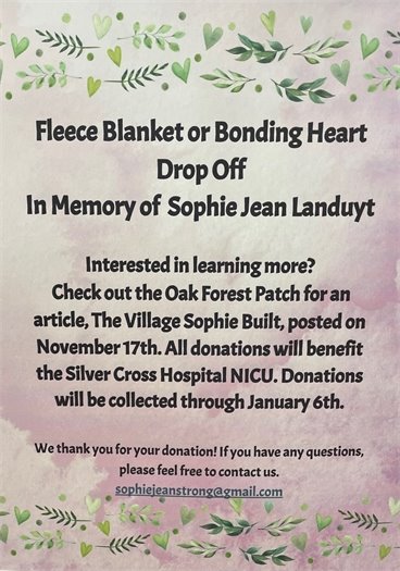 Fleece Blanket Donation Drive for NICU
