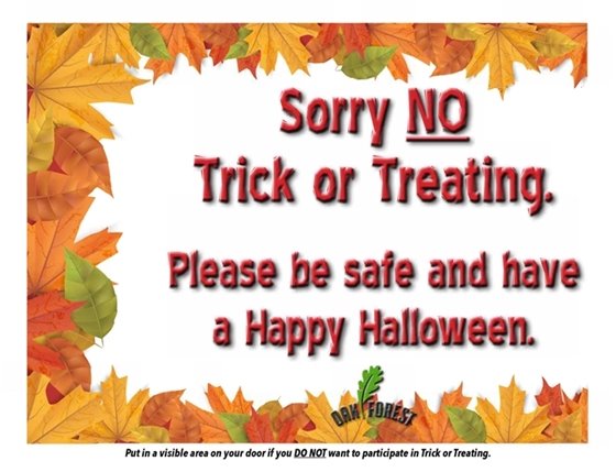 Trick or Treat sign