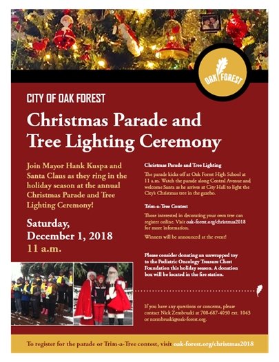 Christmas Parade and Tree Lighting flyer