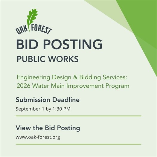 Bid Posting: Engineering for Water Main Project