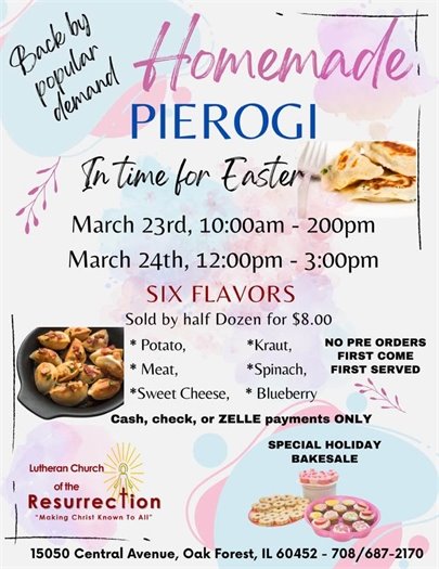 Pierogi Sale at Lutheran Church 