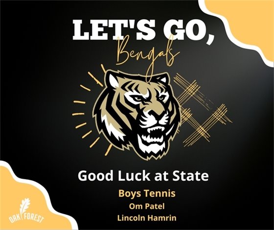 Good Luck at State Boys Tennis
