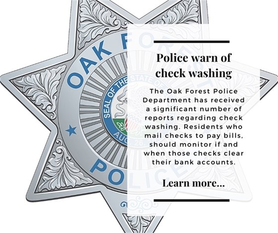 Police warn of check washing