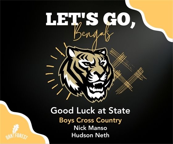 Good Luck at State - Boys Cross Country