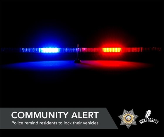 Police remind residents to lock their vehicles