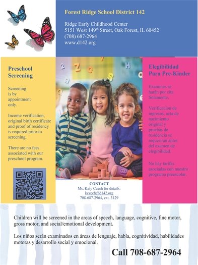 district 142 preschool screening