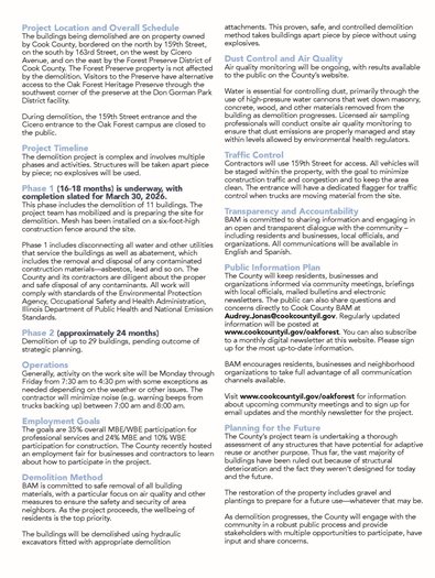 Oak Forest Campus Demo Begins