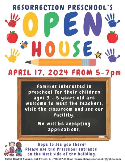 Lutheran Church of the Resurrection Preschool Open House