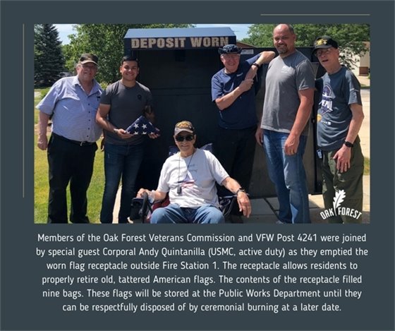 Veterans clean out flag receptacle 