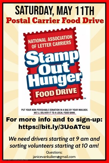 Volunteers Needed: Stamp Out Hunger Food Drive