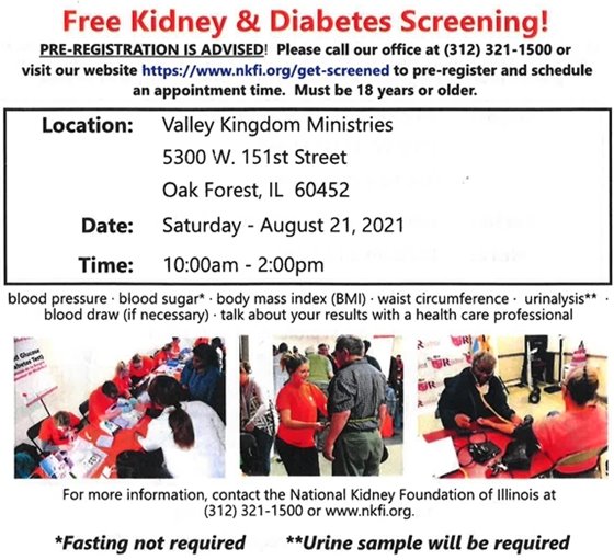 Valley Kingdom Ministries Diabetes Screening